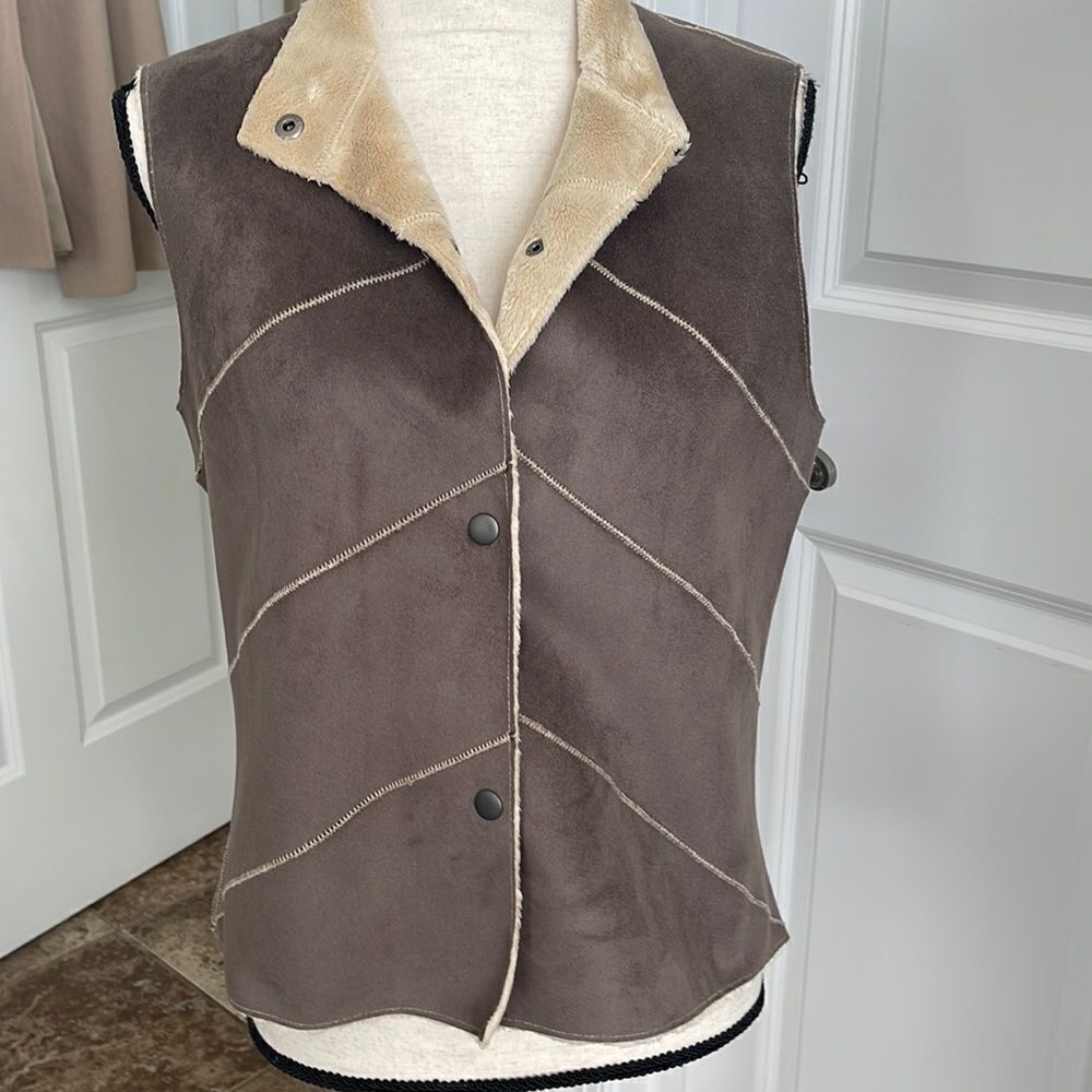 So soft faux suede and Sherpa lined vest. Athleta